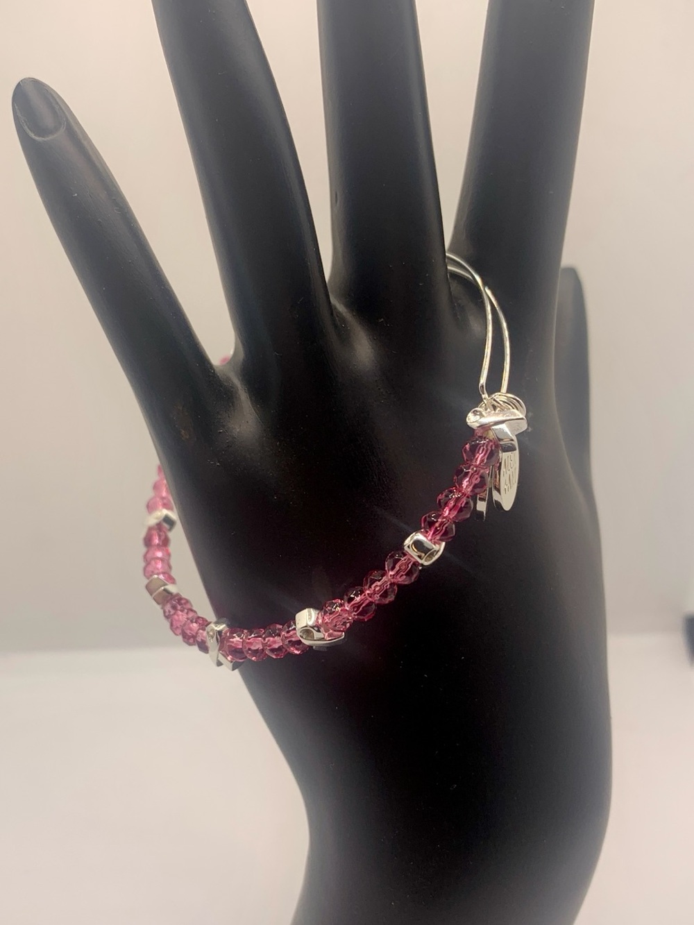 Alex and Ani Pink Crystal Beaded Bangle Bracelet